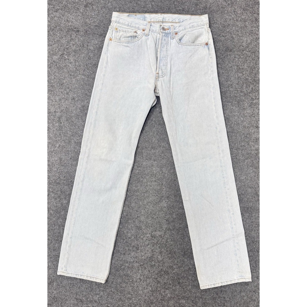 VTG 90s Levi's 501 Jeans Men 31x32 Made USA Light Wash Button Fly Straight Denim